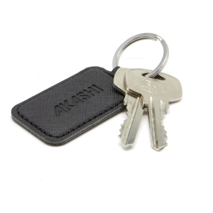 PORTE-CLE EN SIMILI-CUIR NOIR GRAINE 5