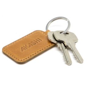 PORTE-CLE EN SIMILI-CUIR LISSE MARRON 5