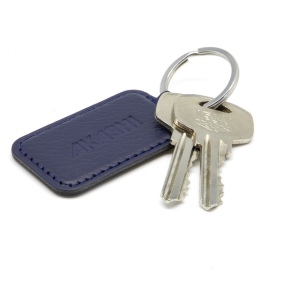 PORTE-CLE CUIR RECYCLÉ BLEU MARINE 5
