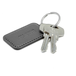 PORTE-CLE CUIR RECYCLÉ GRIS 5