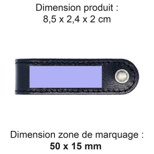 PORTE-CLE VIS EN CUIR VERITABLE NOIR 2