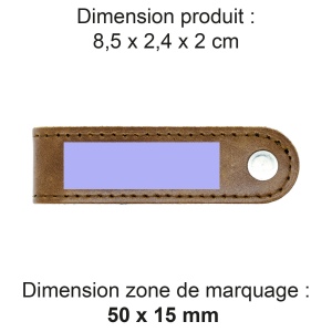PORTE-CLE VIS EN CUIR VERITABLE MARRON FONCE 2