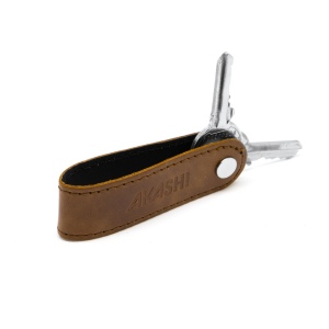 PORTE-CLE VIS EN CUIR VERITABLE MARRON FONCE 5