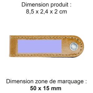 PORTE-CLE VIS EN CUIR VERITABLE MARRON CLAIR 2