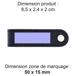 PORTE-CLE VIS EN SIMILI-CUIR NOIR GRAINE 2