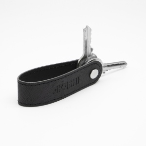 PORTE-CLE VIS EN SIMILI-CUIR NOIR GRAINE 5