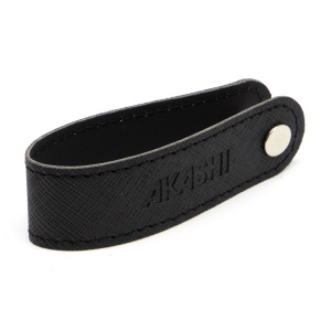 PORTE-CLE VIS EN SIMILI-CUIR NOIR GRAINE