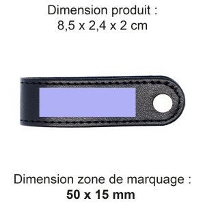 PORTE-CLE VIS EN SIMILI-CUIR LISSE NOIR 2