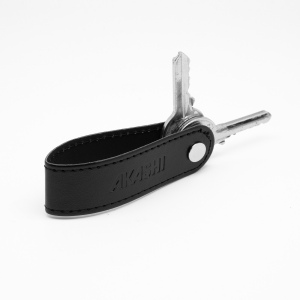 PORTE-CLE VIS EN SIMILI-CUIR LISSE NOIR 5