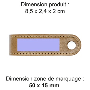 PORTE-CLE VIS EN SIMILI-CUIR LISSE MARRON 2