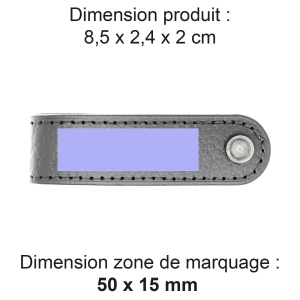 PORTE-CLE VIS CUIR RECYCLÉ GRIS 2
