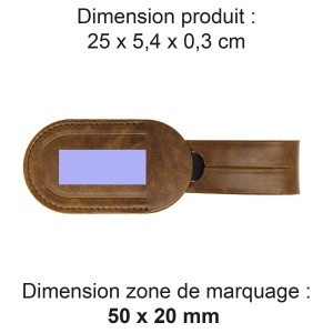 ETIQUETTE BAGAGE  EN CUIR VERITABLE MARRON FONCE 2