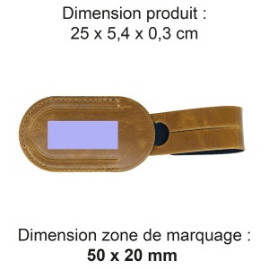 ETIQUETTE BAGAGE  EN CUIR VERITABLE MARRON CLAIR 2