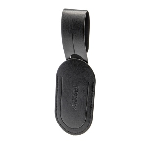 ETIQUETTE BAGAGE EN SIMILI-CUIR LISSE NOIR