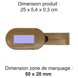 ETIQUETTE BAGAGE EN SIMILI-CUIR LISSE MARRON 2