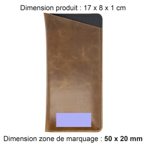 ETUI LUNETTES EN CUIR VERITABLE MARRON FONCE 2