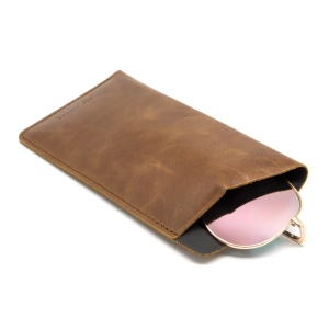 ETUI LUNETTES EN CUIR VERITABLE MARRON FONCE 6