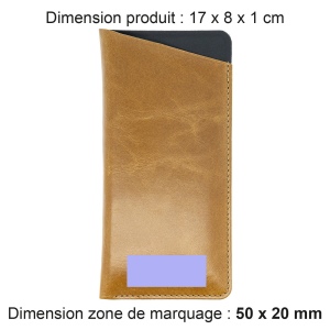 ETUI LUNETTES EN CUIR VERITABLE MARRON CLAIR 2