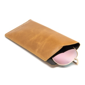 ETUI LUNETTES EN CUIR VERITABLE MARRON CLAIR 6