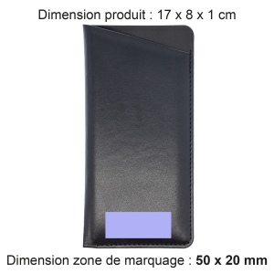 ETUI LUNETTES EN SIMILI-CUIR LISSE NOIR 2