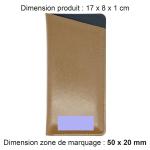 ETUI LUNETTES EN SIMILI-CUIR LISSE MARRON 2