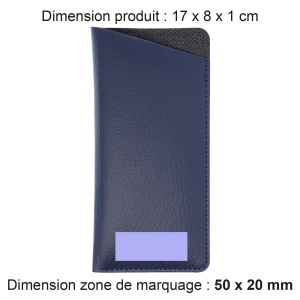 ETUI LUNETTES CUIR RECYCLÉ BLEU MARINE 2