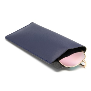 ETUI LUNETTES CUIR RECYCLÉ BLEU MARINE 6