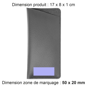 ETUI LUNETTES CUIR RECYCLÉ GRIS 2