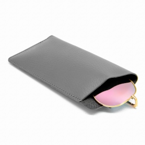 ETUI LUNETTES CUIR RECYCLÉ GRIS 5
