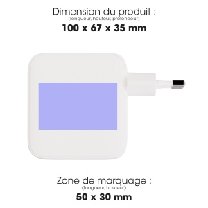 HIMAN - PACK CHARGEUR SECTEUR GAN 100W + CABLE TYPE-C 100W 2