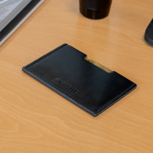 PORTE CARTE SIMPLE EN CUIR VERITABLE NOIR 4