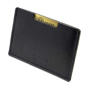PORTE CARTE SIMPLE EN CUIR VERITABLE NOIR 5