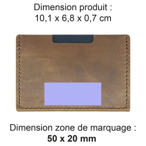 PORTE CARTE SIMPLE EN CUIR VERITABLE MARRON FONCE 2