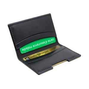 PORTE-CARTES FOLIO AVEC OU SANS ANTI-RFID  EN CUIR VERITABLE NOIR 6