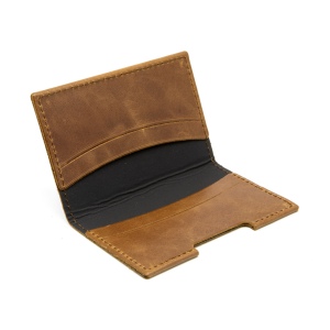 PORTE-CARTES FOLIO AVEC OU SANS ANTI-RFID  EN CUIR VERITABLE MARRON FONCE 5