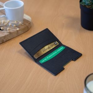 PORTE-CARTES FOLIO AVEC OU SANS ANTI-RFID EN SIMILI-CUIR NOIR GRAINE 4