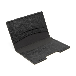 PORTE-CARTES FOLIO AVEC OU SANS ANTI-RFID EN SIMILI-CUIR NOIR GRAINE 5