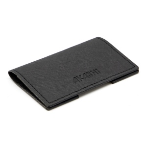 PORTE-CARTES FOLIO AVEC OU SANS ANTI-RFID EN SIMILI-CUIR NOIR GRAINE