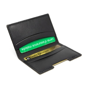 PORTE-CARTES FOLIO AVEC OU SANS ANTI-RFID EN SIMILI-CUIR LISSE NOIR 5