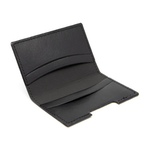 PORTE-CARTES FOLIO AVEC OU SANS ANTI-RFID EN SIMILI-CUIR LISSE NOIR 6