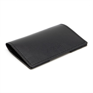 PORTE-CARTES FOLIO AVEC OU SANS ANTI-RFID EN SIMILI-CUIR LISSE NOIR