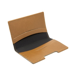 PORTE-CARTES FOLIO AVEC OU SANS ANTI-RFID EN SIMILI-CUIR LISSE MARRON 6