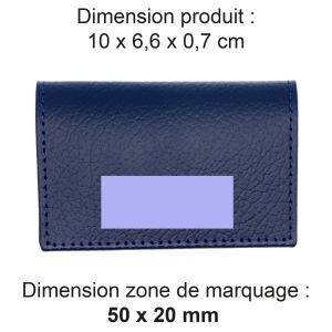PORTE-CARTES FOLIO AVEC OU SANS ANTI-RFID  CUIR RECYCLÉ BLEU MARINE 2