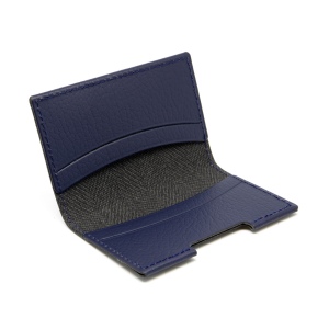 PORTE-CARTES FOLIO AVEC OU SANS ANTI-RFID  CUIR RECYCLÉ BLEU MARINE 5