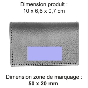 PORTE-CARTES FOLIO AVEC OU SANS ANTI-RFID  CUIR RECYCLÉ GRIS 2