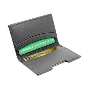 PORTE-CARTES FOLIO AVEC OU SANS ANTI-RFID  CUIR RECYCLÉ GRIS 6
