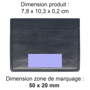 PORTE-CARTES HORIZONTAL AVEC OU SANS ANTI-RFID  EN CUIR VERITABLE NOIR 2