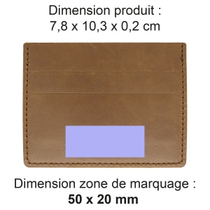 PORTE-CARTES HORIZONTAL AVEC OU SANS ANTI-RFID  EN CUIR VERITABLE MARRON FONCE 2