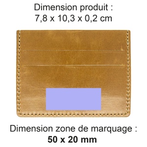 PORTE-CARTES HORIZONTAL AVEC OU SANS ANTI-RFID  EN CUIR VERITABLE MARRON CLAIR 2
