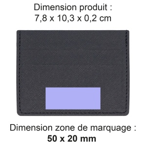 PORTE-CARTES HORIZONTAL AVEC OU SANS ANTI-RFID EN SIMILI-CUIR NOIR GRAINE 2